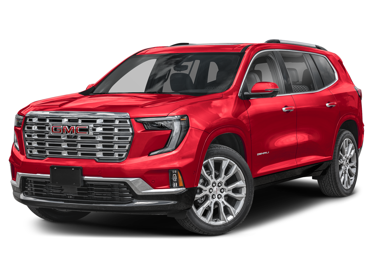 2025 GMC Acadia Denali in Ebony Twilight Metallic — front three-quarter view