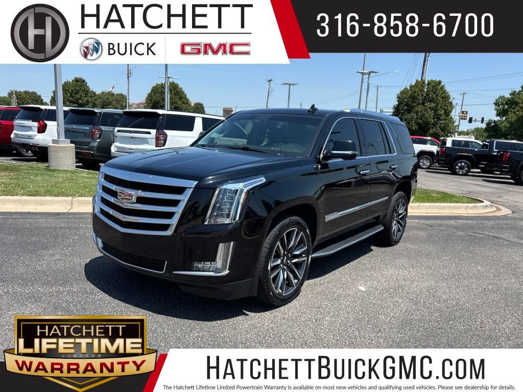 2016 Cadillac Escalade Luxury Collection in Black Raven — front three-quarter view